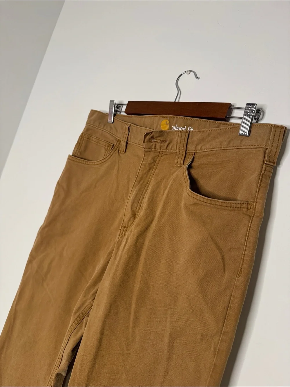 Carhartt Tan Hickory Relaxed Fit Slim Work Pants - Picture 5 of 12
